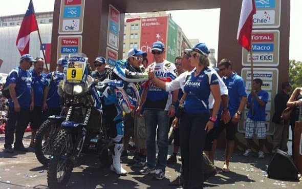 Pérou-Argentine-Chili/Podium arrivée : 46 Yamaha (32 Motos et 14 Quads) à l'arrivée, Santiago fête ses héros !