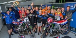 MX des Nations-Mantova-Italie : Ben Watson (YZ450F) et Glenn Coldenhoff (YZ450F) sur le podium final