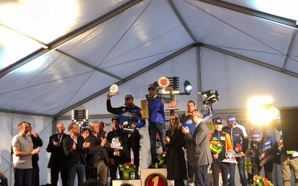 19e Val de Lorraine-Faulx-54 (1/6) : Julien Gautier (WR250F) et Romain Boucardey (WR250F) sur le podium